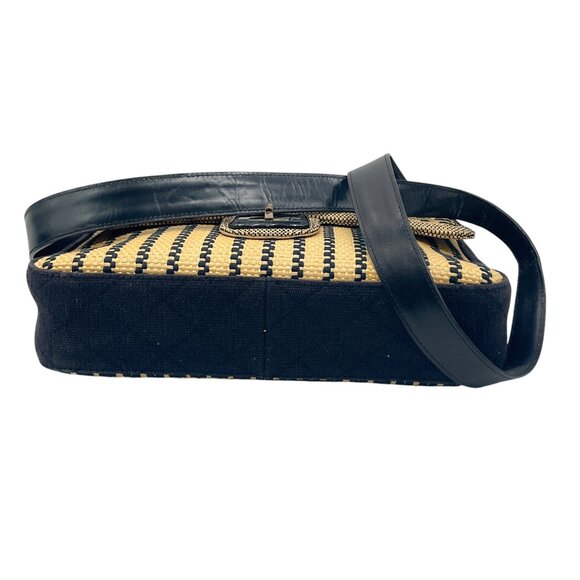 Chanel Tan / Black 2011 Raffia Flap Bag - Picture 5 of 15